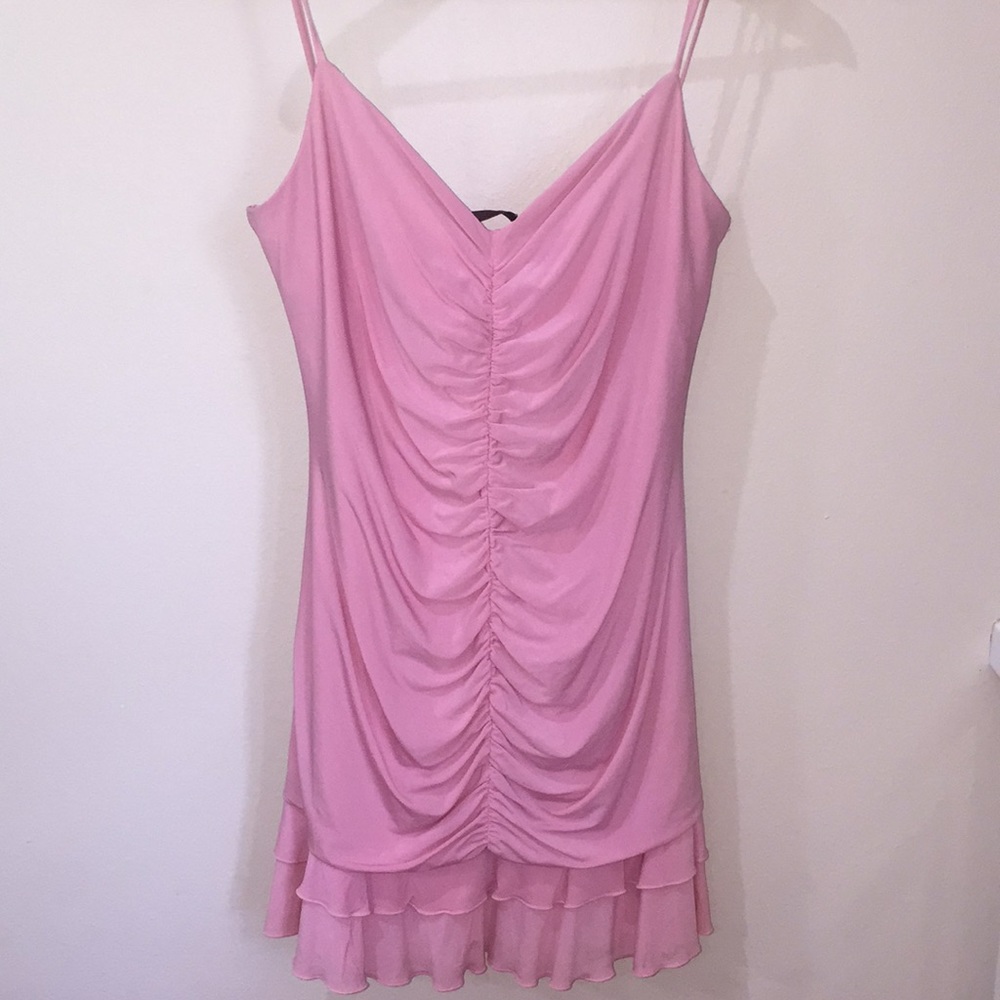 TEAROSE BCBG MAXAZRIA RUFFLED MINIDRESS